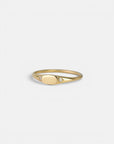 Mini signet yellow gold ring with diamonds on the sides