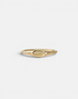 Mini signet yellow gold ring with diamonds on the sides