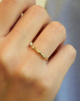 Constellation yellow gold ring with three diamonds