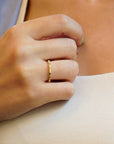 Constellation yellow gold ring with five diamonds