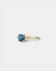Yellow gold ring with square citrine and two white diamonds