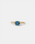 Yellow gold ring with square citrine and two white diamonds