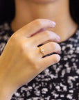 Yellow gold ring with ice diamond and white diamonds