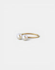 Yellow gold ring with two natural pearls