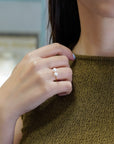 Yellow gold ring with two natural pearls