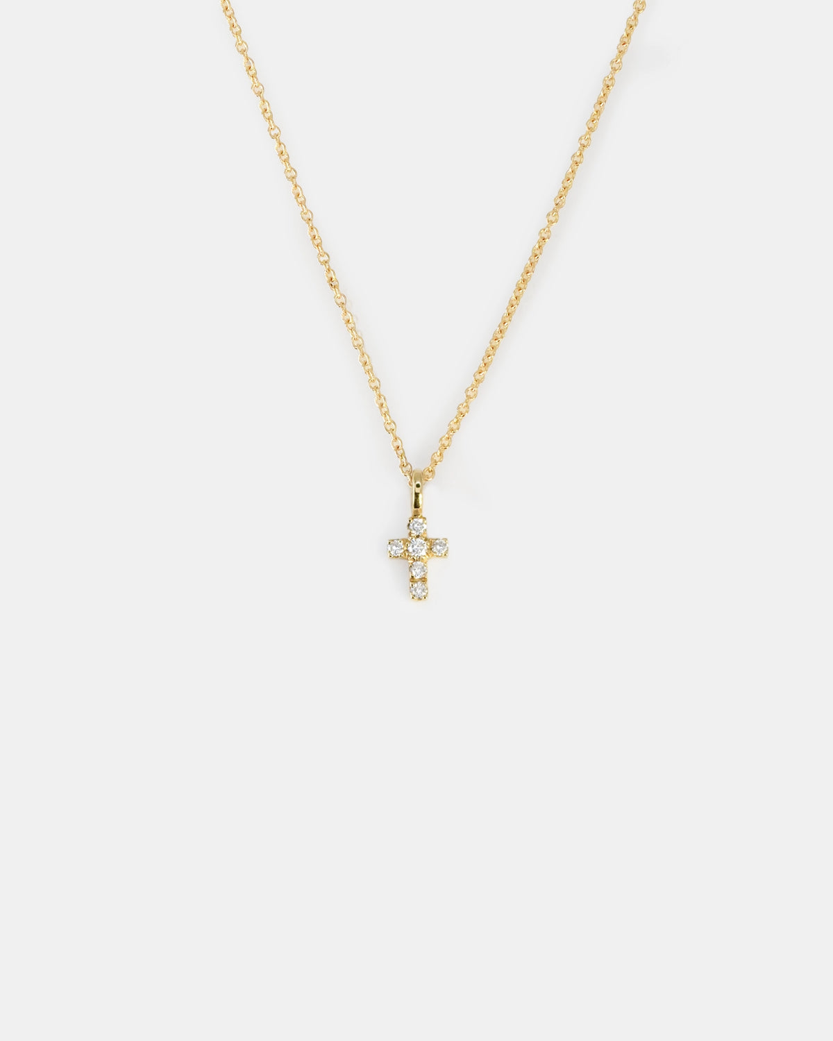 Yellow gold necklace with diamond cross