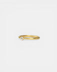 Solitaire yellow gold ring with brilliant cut diamond