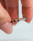 Tania - Yellow gold ring with 5 colored stones